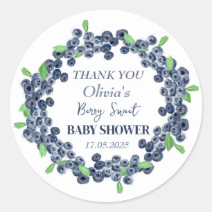 Berry Sweet Baby Shower Blueberry Baby Boy Runder Aufkleber