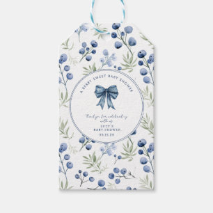 Berry Sweet Baby Shower Blueberry Bow Square Geschenkanhänger