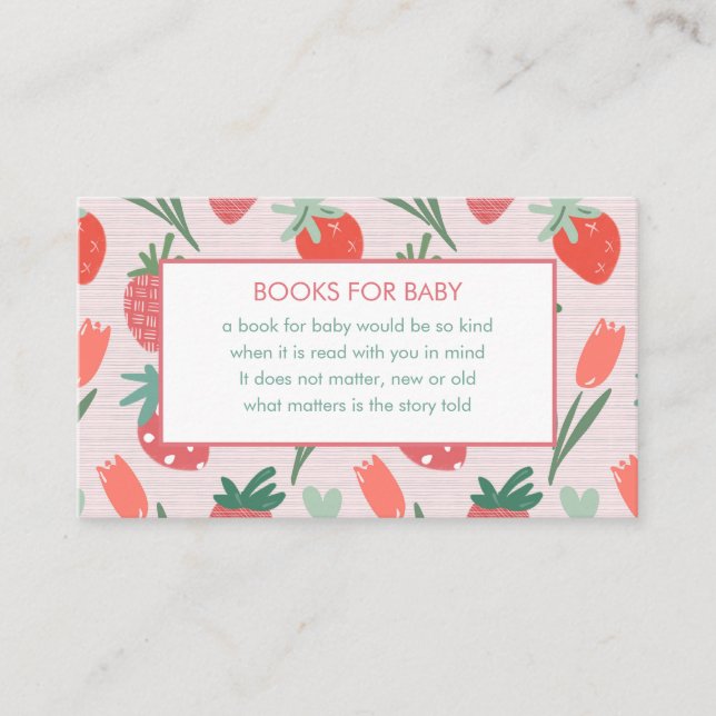 Berry Sweet Baby Shower Book Request Response Card Begleitkarte (Vorderseite)
