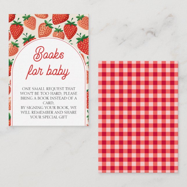Berry Sweet Baby Shower Books for Baby Begleitkarte (Vorne/Hinten)