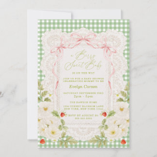 Berry Sweet Baby Shower Coquette Spitze Einladung