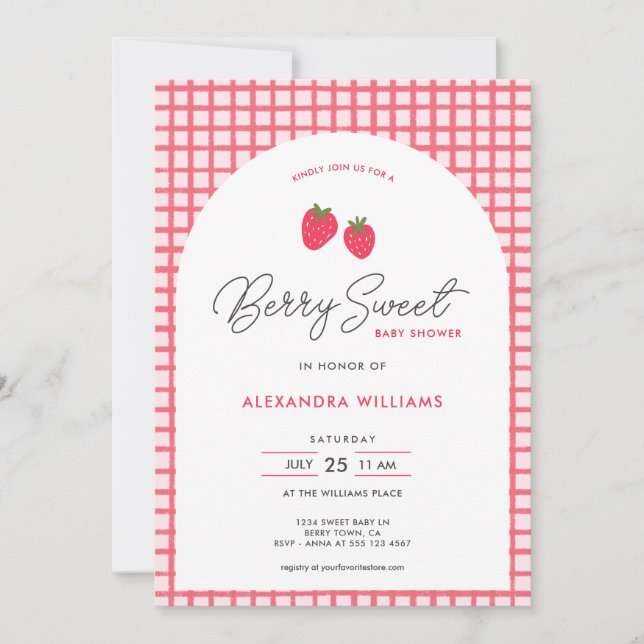Berry Sweet Baby Shower Einladung (Vorderseite)