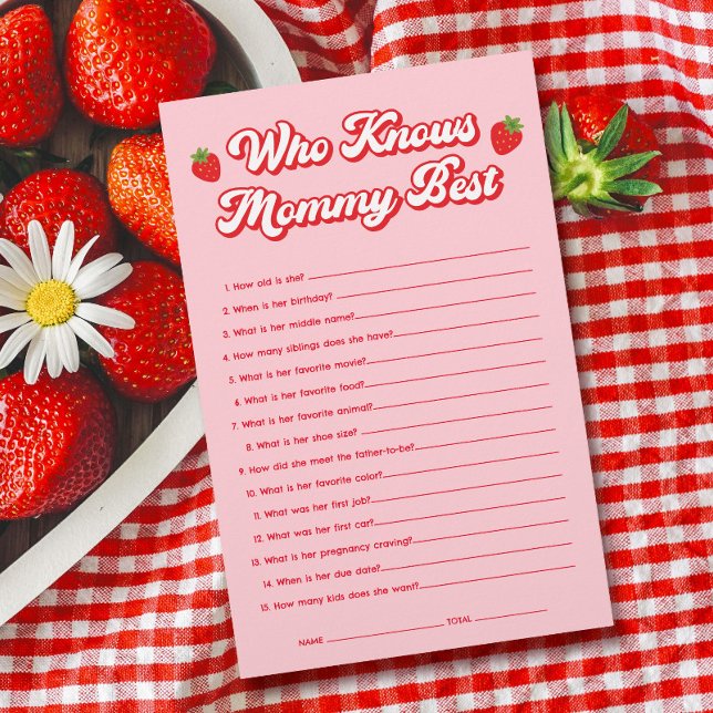 Berry Sweet Baby Shower Game, das Mommy Best kennt (Von Creator hochgeladen)