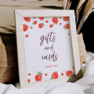 Berry Sweet Baby Shower Geschenke und Karten Unter Poster
