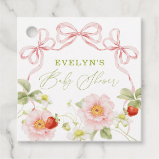 Berry Sweet Baby Shower Gingham Geschenkanhänger