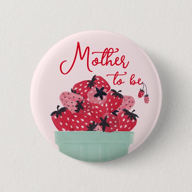 Berry Sweet Baby Shower Mother-to-be-Taste Button (Vorderseite)