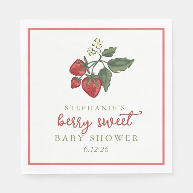 Berry Sweet Baby Shower Napkin Serviette (Vorderseite)