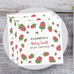 Berry Sweet Baby Shower Niedlich Strawberry Custom Serviette