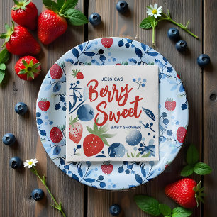 Berry Sweet Baby Shower Paper Plate Serviette