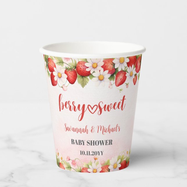 Berry Sweet Baby Shower  Pappbecher (Vorderseite)