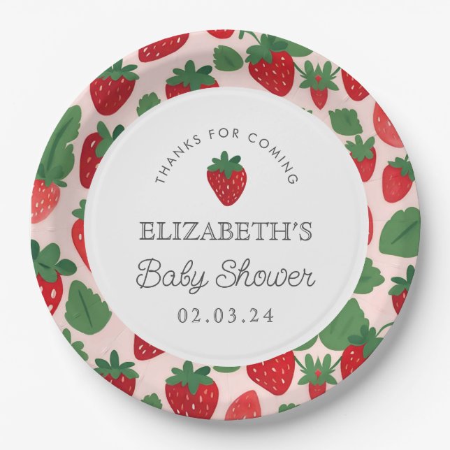Berry Sweet Baby Shower Picnic Pappteller (Vorderseite)