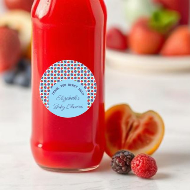 Berry Sweet Baby Shower Runder Aufkleber (Von Creator hochgeladen)