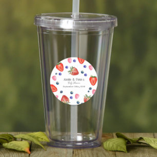 Berry Sweet Baby Shower Runder Aufkleber