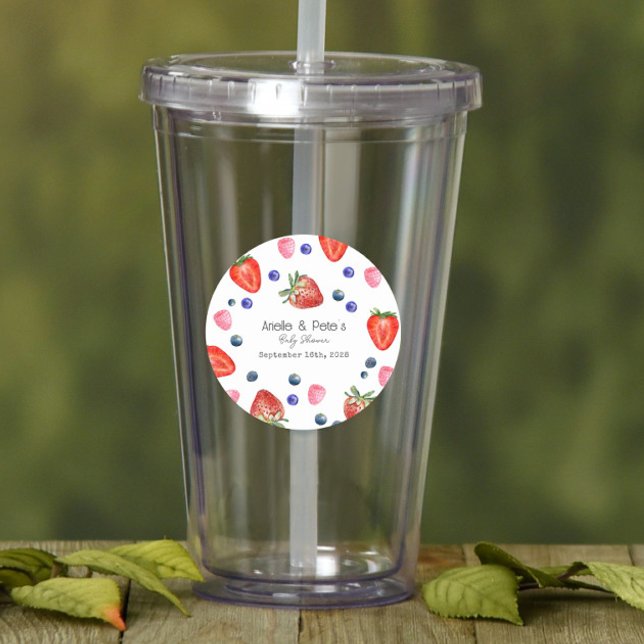 Berry Sweet Baby Shower Runder Aufkleber (Von Creator hochgeladen)