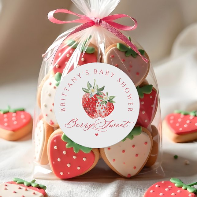 Berry Sweet Baby Shower Runder Aufkleber (Von Creator hochgeladen)