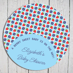 Berry Sweet Baby Shower Runder Aufkleber