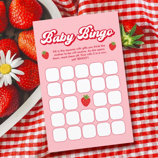 Berry Sweet Baby Shower Strawberry Baby Bingo Game (Von Creator hochgeladen)