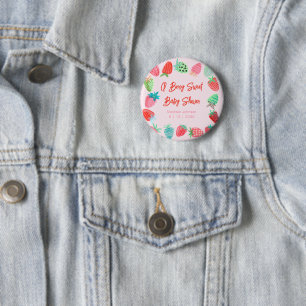 Berry Sweet Baby Shower Strawberry Button