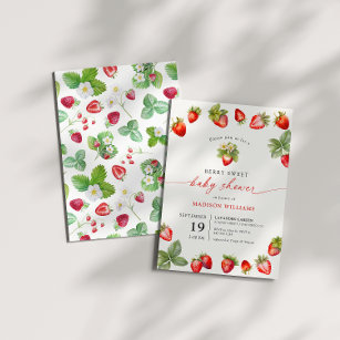 Berry Sweet Baby Shower Strawberry Einladung