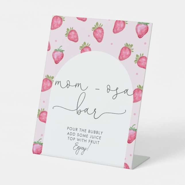Berry Sweet Baby Shower Strawberry Mama-osa Bar Sockelschild (Vorderseite)