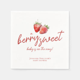 Berry Sweet Baby Shower Strawberry Serviette
