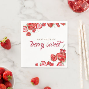 Berry Sweet Baby Shower Strawberry Serviette
