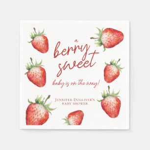 Berry Sweet Baby Shower Strawberry Serviette