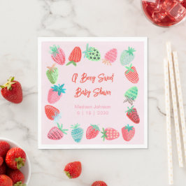 Berry Sweet Baby Shower Strawberry Serviette