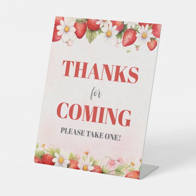 Berry Sweet Baby Shower Thanks for coming Sockelschild (Vorderseite)