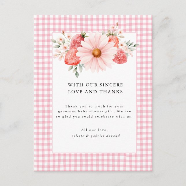 Berry Sweet Baby Shower Vielen Dank Postkarte (Vorderseite)