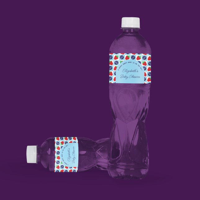 Berry Sweet Baby Shower Wasserflaschenetikett (Von Creator hochgeladen)