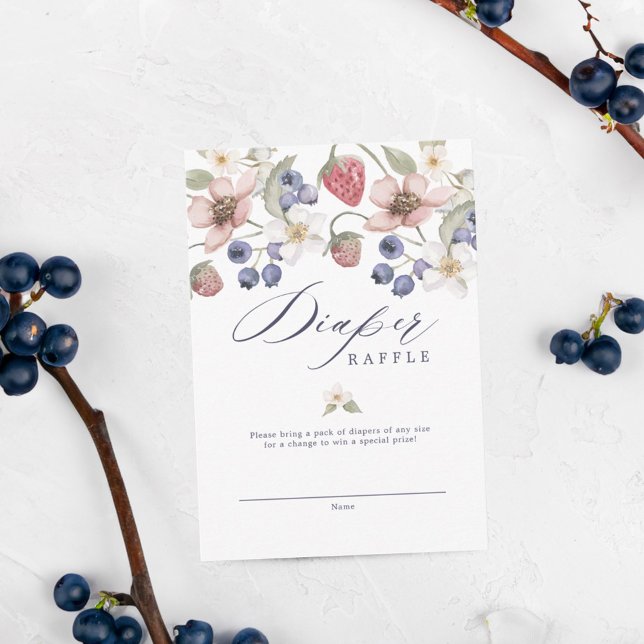 Berry Sweet Baby Shower Wild Berries & Flowers Begleitkarte (Berry Sweet Baby Shower Wild Berries & Flowers Enclosure Card)