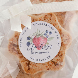 Berry Sweet Baby Shower Wild Berries Vielen Dank Runder Aufkleber