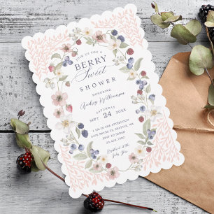 Berry Sweet Baby Shower Wilde Berries & Blume Einladung