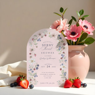 Berry Sweet Baby Shower Wilde Berries & Blume Einladung