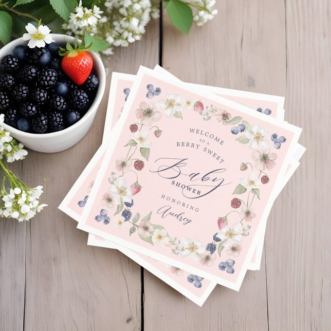Berry Sweet Baby Shower Wilde Berries & Blume Serviette (Berry Sweet Baby Shower Wild Berries & Flowers Napkins)