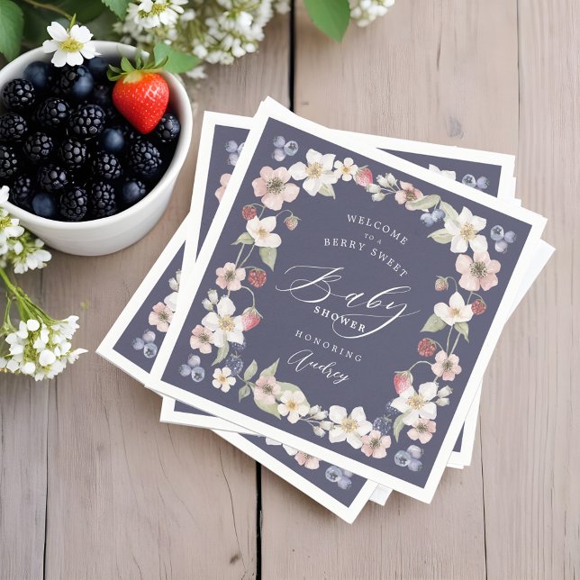 Berry Sweet Baby Shower Wilde Berries & Blume Serviette (Berry Sweet Baby Shower Wild Berries & Flowers Napkins)