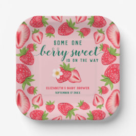 Berry Sweet Baby Strawberry Baby Dusche Custom Pappteller
