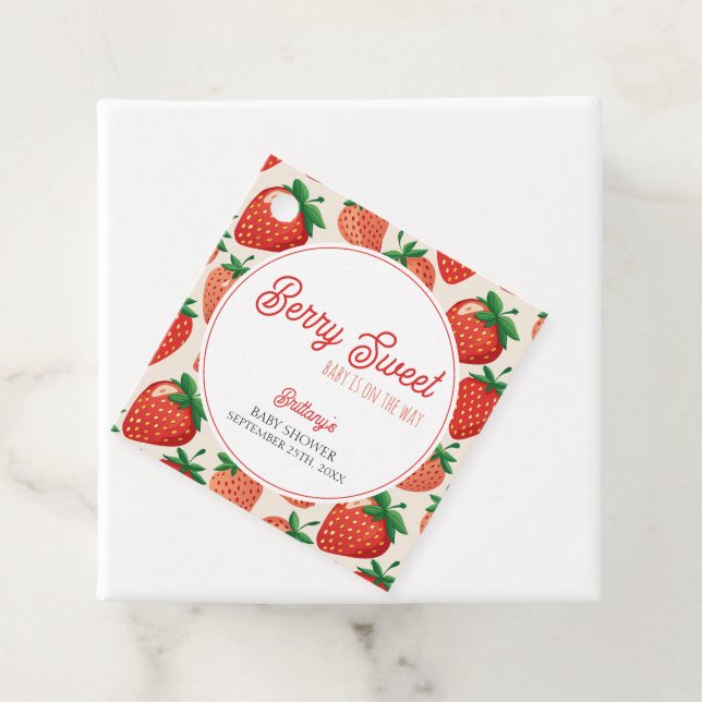 Berry Sweet Baby Strawberry Baby Dusche Geschenkanhänger (Beispiel)
