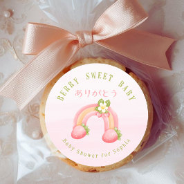 Berry Sweet Baby Strawberry Rainbow Pink Runder Aufkleber