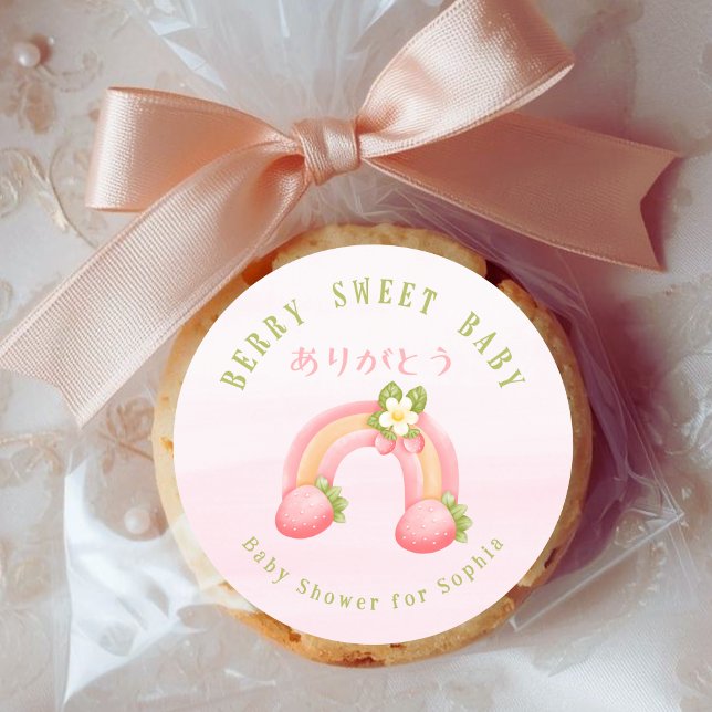 Berry Sweet Baby Strawberry Rainbow Pink Runder Aufkleber (Von Creator hochgeladen)
