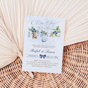 Berry Sweet Bear Wäscheleine Baby Shower  Einladung