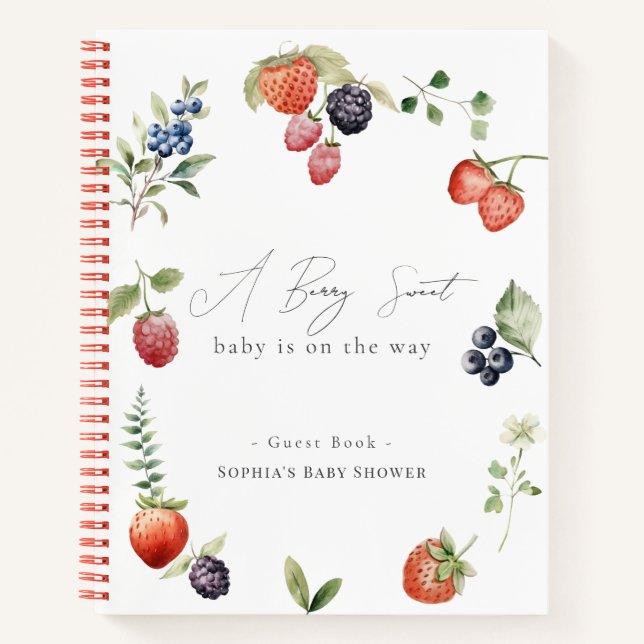Berry Sweet Berries Girl Baby Dusche Notizbuch (Vorderseite)