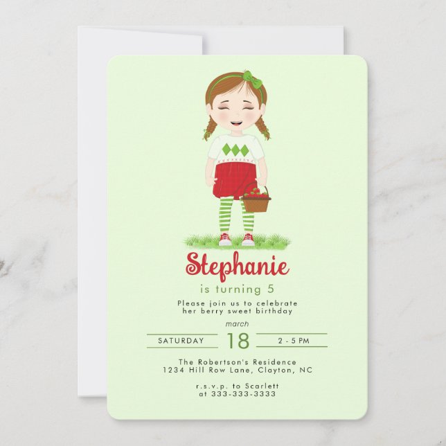 Berry Sweet Birthday Einladung (Vorderseite)
