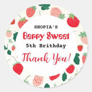 Berry Sweet Birthday Einladung Runder Aufkleber