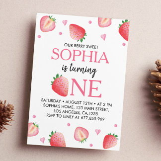 Berry Sweet Birthday Einladung Strawberry Thema