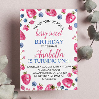 Berry Sweet Birthday Einladung Strawberry Thema