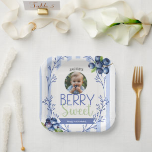 Berry Sweet Birthday Foto Paper Tellers Pappteller