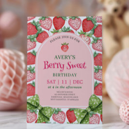 Berry Sweet Birthday Party Strawberry Birthday  Einladung