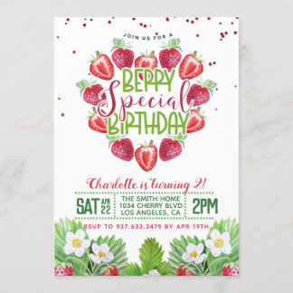 Berry Sweet Birthday Strawberry Einladung